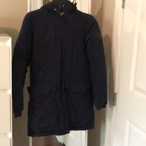 Wool rich Navy xs down water resistant down coat